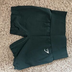 Gymshark Dark Green High-Waisted Shorts